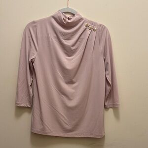 Elegant Pink 3/4 Sleeve Blouse with Button Detail